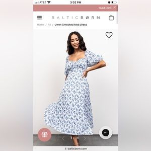 Baltic Born Gwen Smocked Midi Dress - NEVER WORN